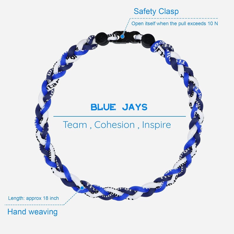 SUPBOMM Baseball Rope Necklaces, League Team Colors Braided Necklace, Baseball Team Gifts - Image 2